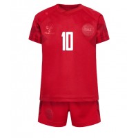 Danmark Christian Eriksen #10 Fotballklær Hjemmedraktsett Barn VM 2022 Kortermet (+ korte bukser)